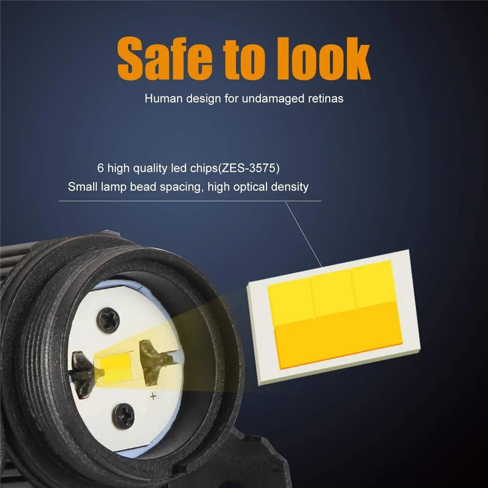 1 Pair Motorcycle LED Fog Lights White + Yellow Dual Color High Low Beam Auxiliary Driving Lamps - 5