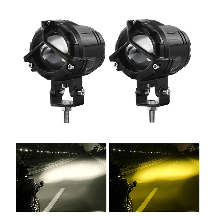 ZX1 1 Pair Motorcycle LED Auxiliary Lights Fog Lamps High Low Beam Spotlights for Off-Road / SUV / UTV - 1