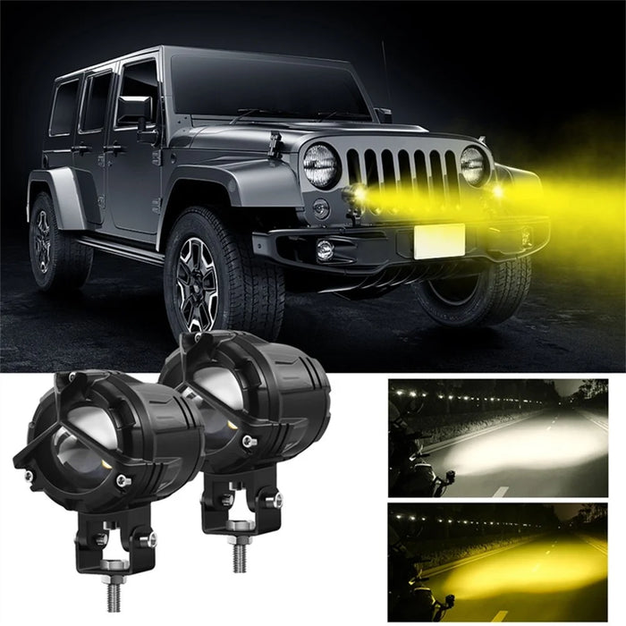 ZX1 1 Pair Motorcycle LED Auxiliary Lights Fog Lamps High Low Beam Spotlights for Off-Road / SUV / UTV - 2
