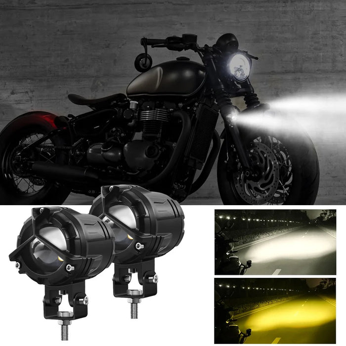 ZX1 1 Pair Motorcycle LED Auxiliary Lights Fog Lamps High Low Beam Spotlights for Off-Road / SUV / UTV - 3