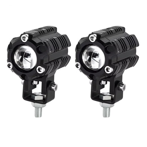 V05 1 Pair Motorcycle LED Fog Lights IP67 Waterproof Aluminum Alloy Housing High Low Beam Spotlight - 1