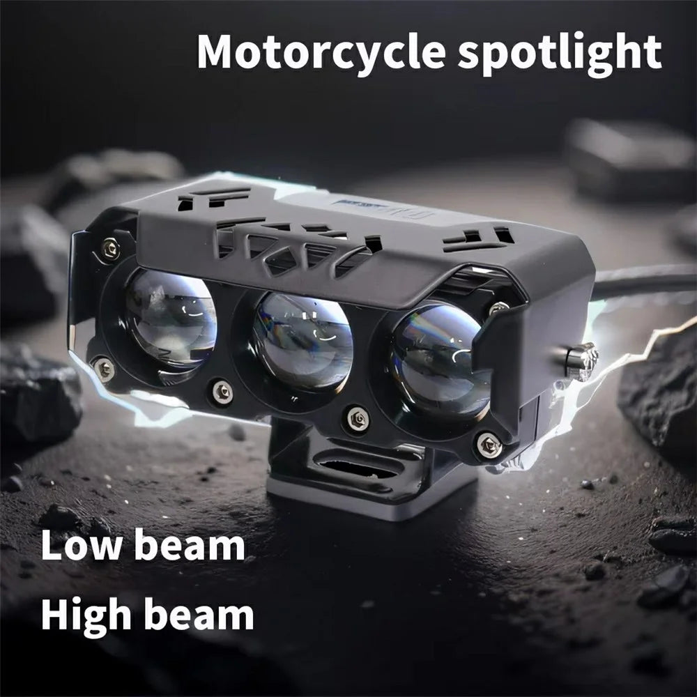 TR3 3 Lens Dual Color High Low Beam Fog Lamp IP65 Waterproof 12V / 24V Car Driving Headlight - 2