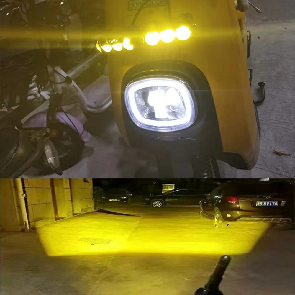 TR3 3 Lens Dual Color High Low Beam Fog Lamp IP65 Waterproof 12V / 24V Car Driving Headlight - 5