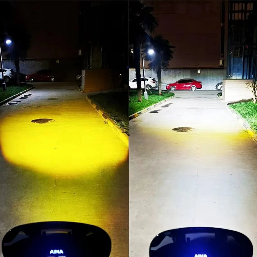 TR3 3 Lens Dual Color High Low Beam Fog Lamp IP65 Waterproof 12V / 24V Car Driving Headlight - 6