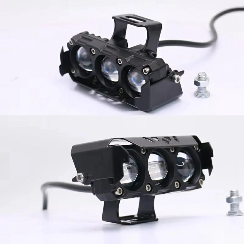 TR3 3 Lens Dual Color High Low Beam Fog Lamp IP65 Waterproof 12V / 24V Car Driving Headlight - 7