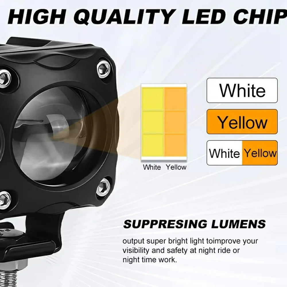 TR1 Single Lens Dual Color High Low Beam Fog Lamp IP65 Waterproof 12V / 24V Car Driving Headlight - 3