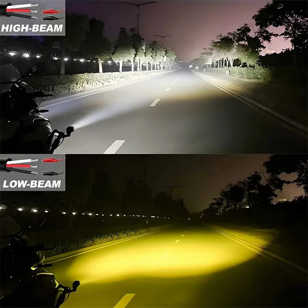 TR1 Single Lens Dual Color High Low Beam Fog Lamp IP65 Waterproof 12V / 24V Car Driving Headlight - 6
