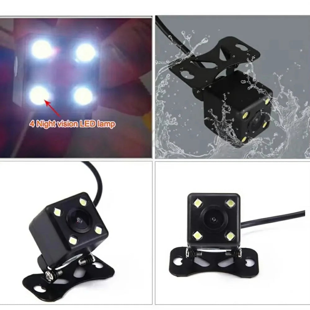 4 LED Car Rear View Camera IP68 Waterproof Automotive Night Vision HD Backup Camera - 4