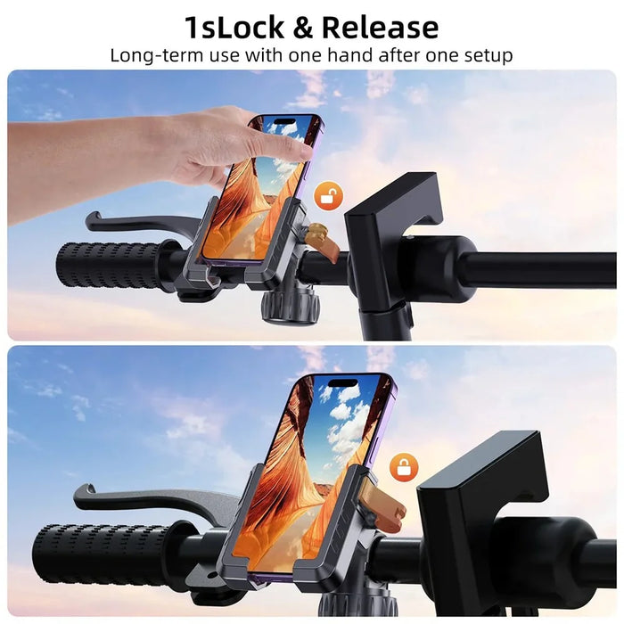 Motorcycle Handlebar Phone Mount Anti Shake Cellphone Holder Bracket for Electric Mountain Bicycle - 615 - 4