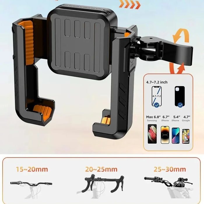 Motorcycle Handlebar Phone Mount Anti Shake Cellphone Holder Bracket for Electric Mountain Bicycle - 615 - 6