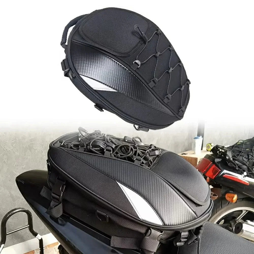 Reflective Motorcycle Helmet Bag Large Capacity Riding Backpack Oxford Cloth Waterproof Tail Pack - 2