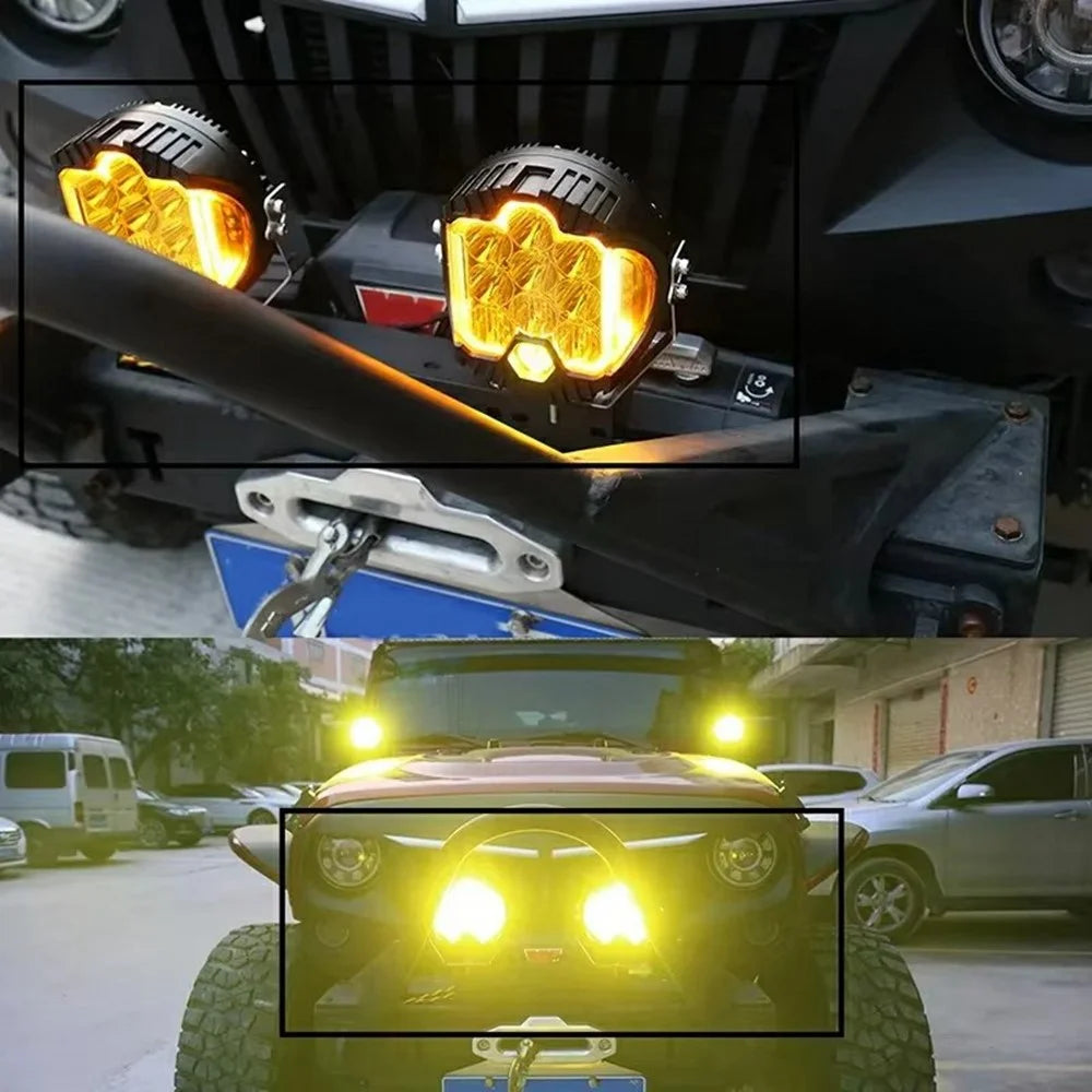 5 Inch 50W LED Work Light Three Sides Illumination Off Road Driving Lamp Spot Beam for Vehicle - Yellow Light - 5