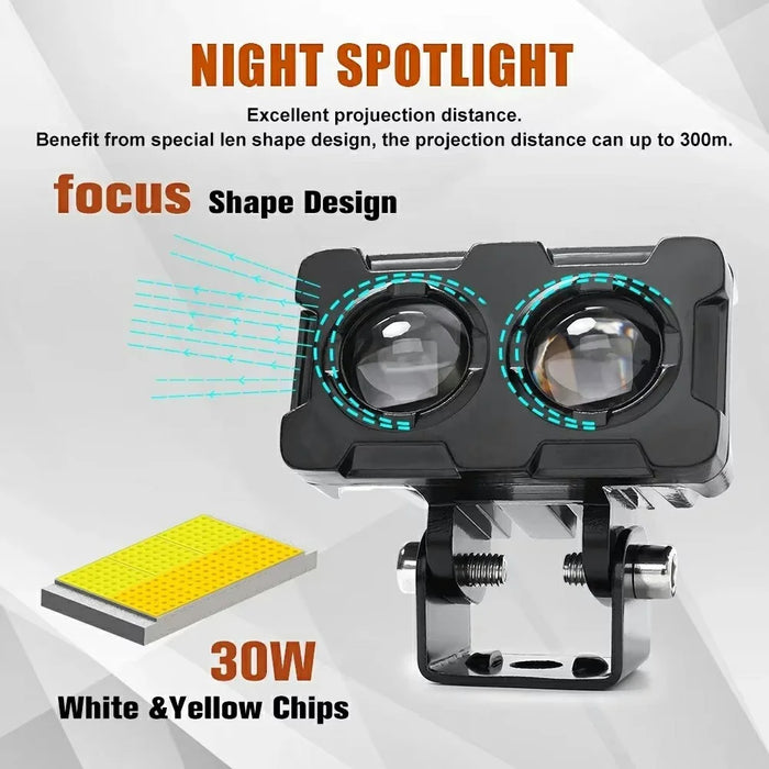 LB2 High Low Beam Motorcycle Light IP68 Waterproof Car LED Work Light Auxiliary Fog Lamp - 2