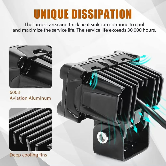 LB2 High Low Beam Motorcycle Light IP68 Waterproof Car LED Work Light Auxiliary Fog Lamp - 3