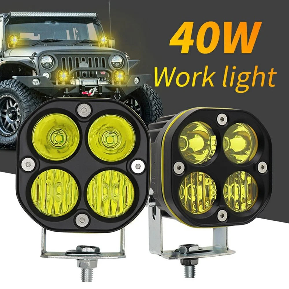 D1-1 3 Inch Square LED Work Light 40W Car Driving Fog Lamp for Off Road Vehicle Front Bumper Light - 2