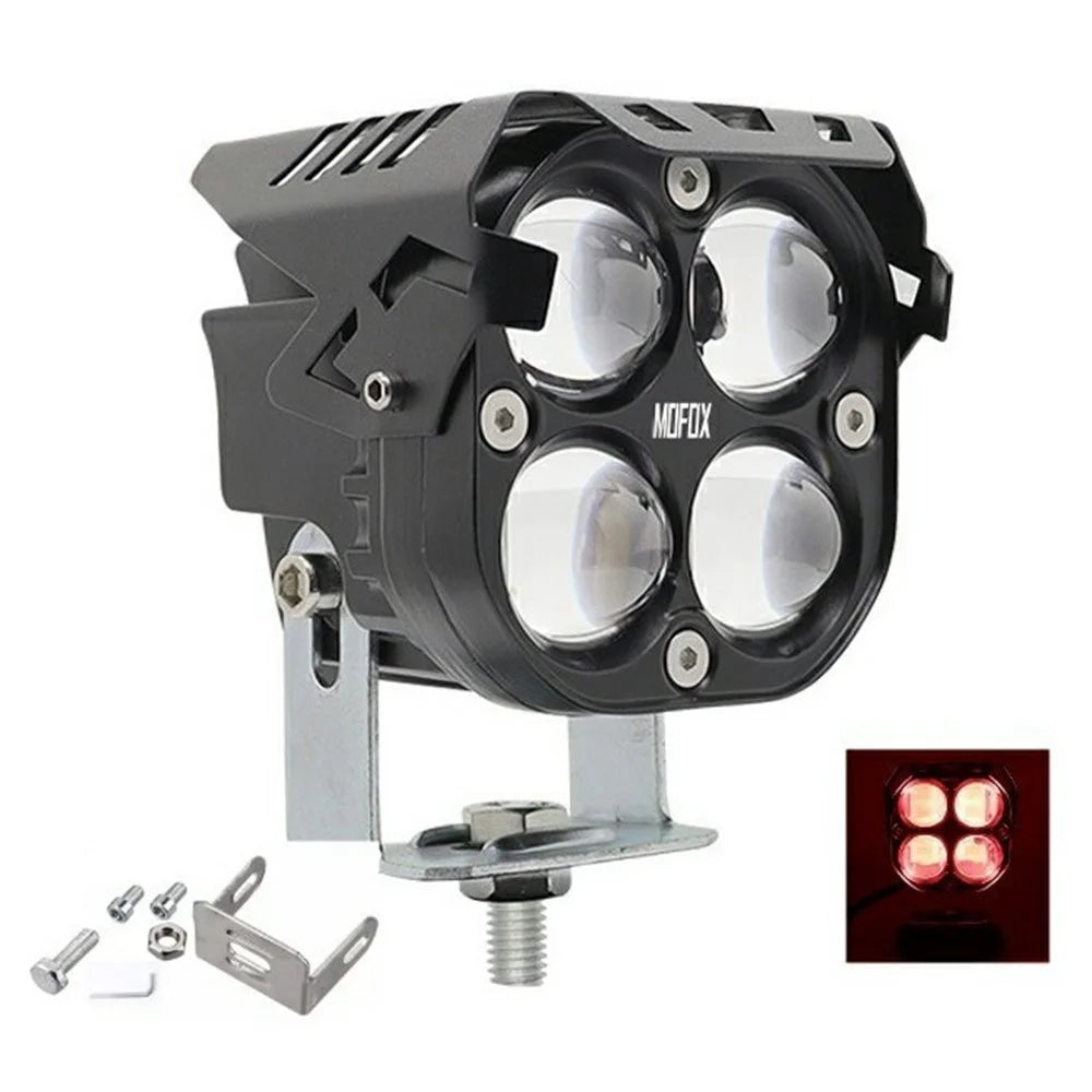 MOFOX D2-1 40W 3 Inch LED Work Light 4 Lens Waterproof Off Road Vehicle Front Bumper Light - Red Light - 1