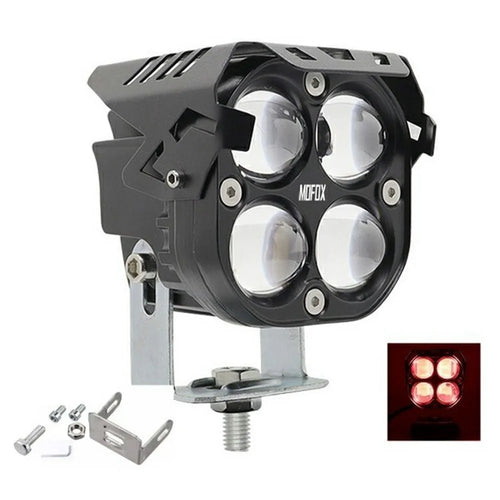 MOFOX D2-1 40W 3 Inch LED Work Light 4 Lens Waterproof Off Road Vehicle Front Bumper Light - Red Light - 1