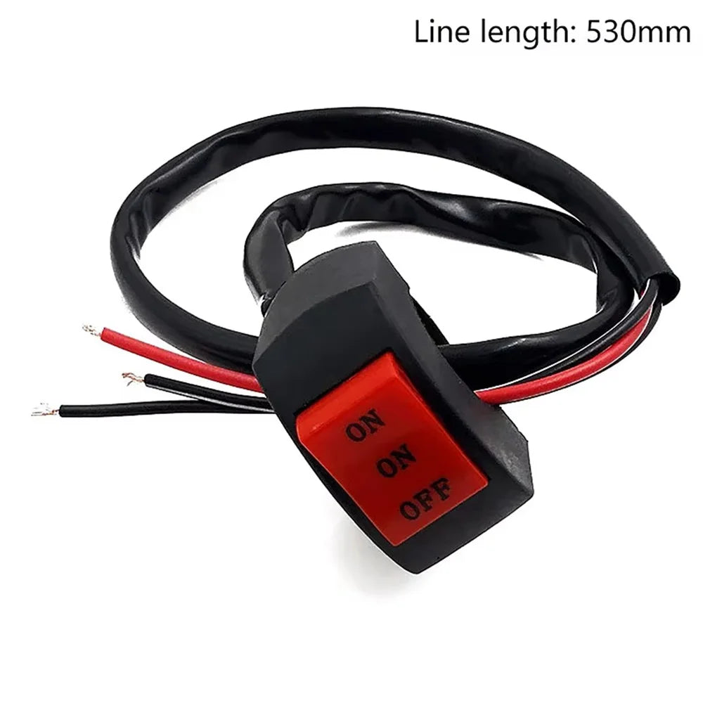 Universal Motorcycle Handlebar LED Light Switch 3 Wires Headlight On / Off Control Button - 2