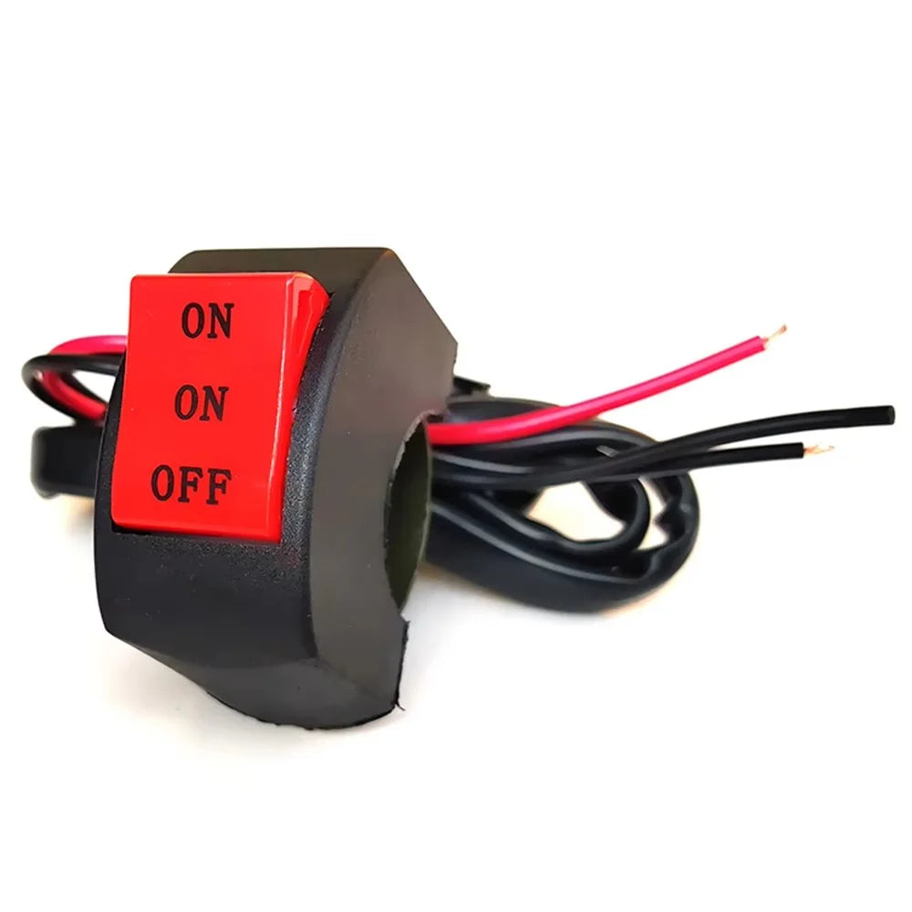 Universal Motorcycle Handlebar LED Light Switch 3 Wires Headlight On / Off Control Button - 4