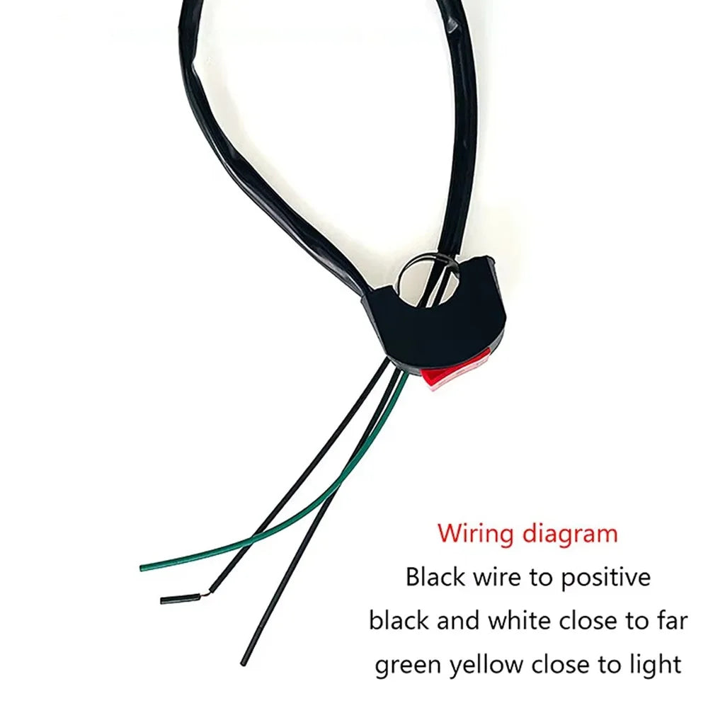 Universal Motorcycle Handlebar LED Light Switch 3 Wires Headlight On / Off Control Button - 6