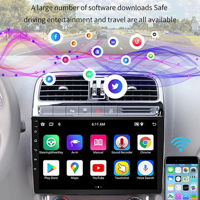 10 Inch Car Central Control Display Screen WiFi + Bluetooth-Compatible Android 12 Multimedia Player , 1+32GB - 6