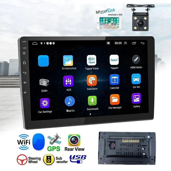 7 Inch Car Central Control Display Screen WiFi + Bluetooth-Compatible Android 12 Multimedia Player , 1+32GB - 2