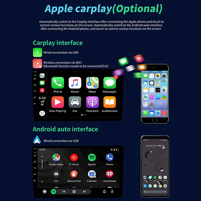 7 Inch Car Central Control Display Screen WiFi + Bluetooth-Compatible Android 12 Multimedia Player , 1+32GB - 7