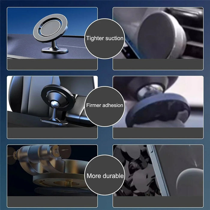 KM-H730-1 360° Rotating Dashboard Car Phone Holder Adhesive Foldable Magnetic Mount - 3