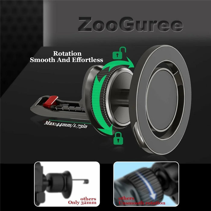 KM-H732 Air Vent Car Phone Holder 360° Rotatable Magnetic Mount Foldable Bracket - 3
