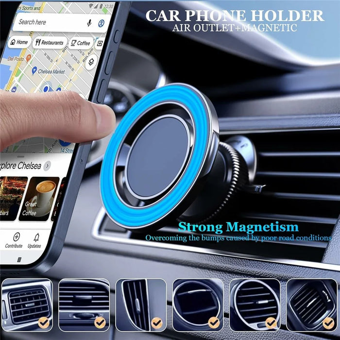 KM-H732 Air Vent Car Phone Holder 360° Rotatable Magnetic Mount Foldable Bracket - 6