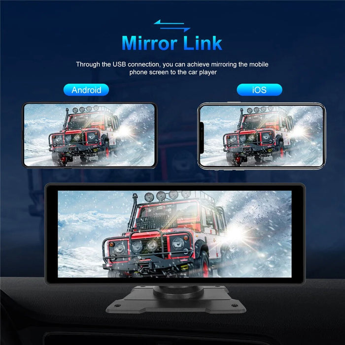 W509A 10.26 Inch Portable Wireless CarPlay Android Auto MP5 Player GPS Navigation Screen with Dual Bracket - 6