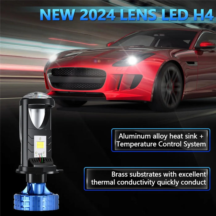 N4 2Pcs H4 LED Headlight Bulbs Car Headlamps 6000K Conversion Kit Automotive Front Light - 2