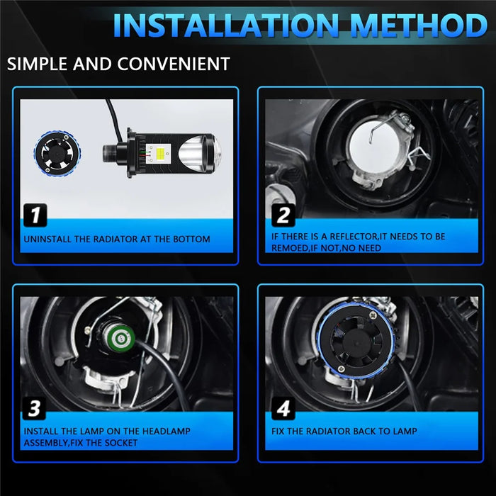 N4 2Pcs H4 LED Headlight Bulbs Car Headlamps 6000K Conversion Kit Automotive Front Light - 5