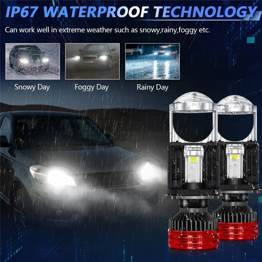 N5 2Pcs H4 LED Headlight Bulbs High Brightness High Power Dual Copper Tube Car Headlamp - 3