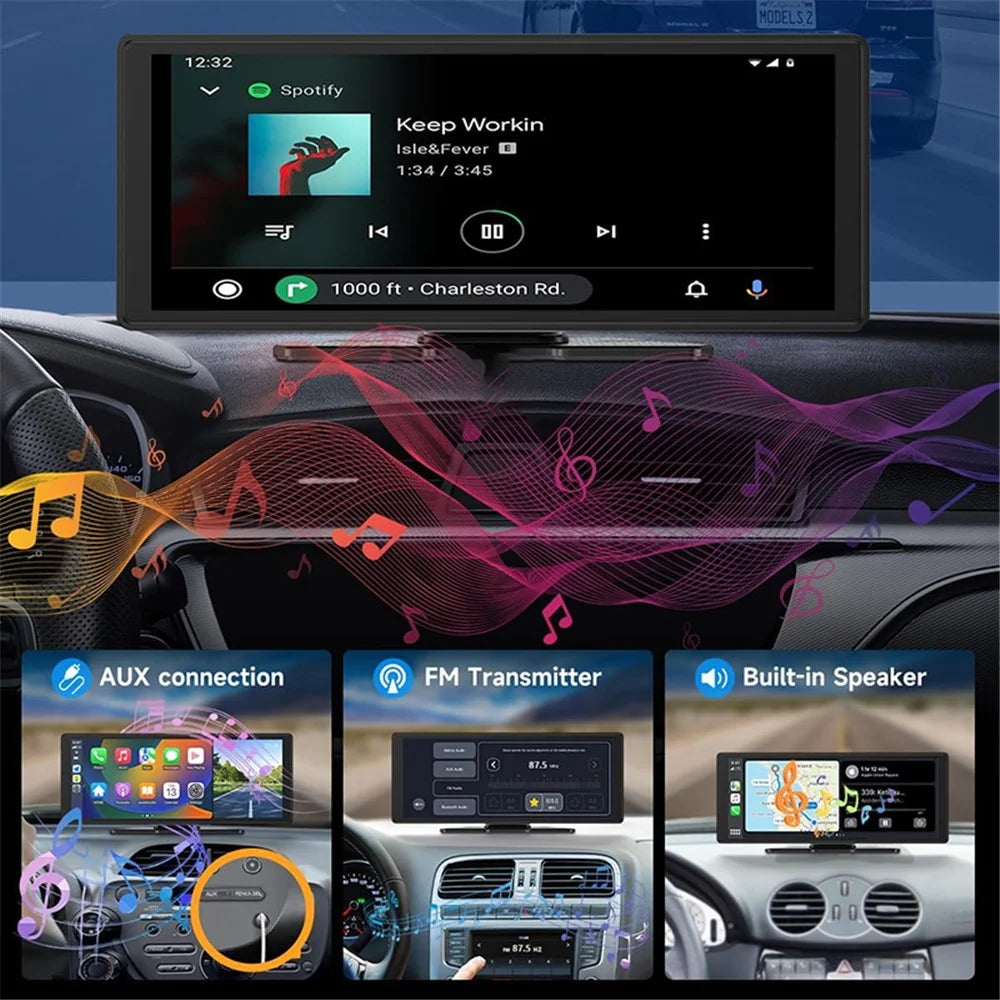 W514A 10.26 Inch Wireless CarPlay and Android Auto Screen with 1080P Dual Recording AHD Backup Camera - 5