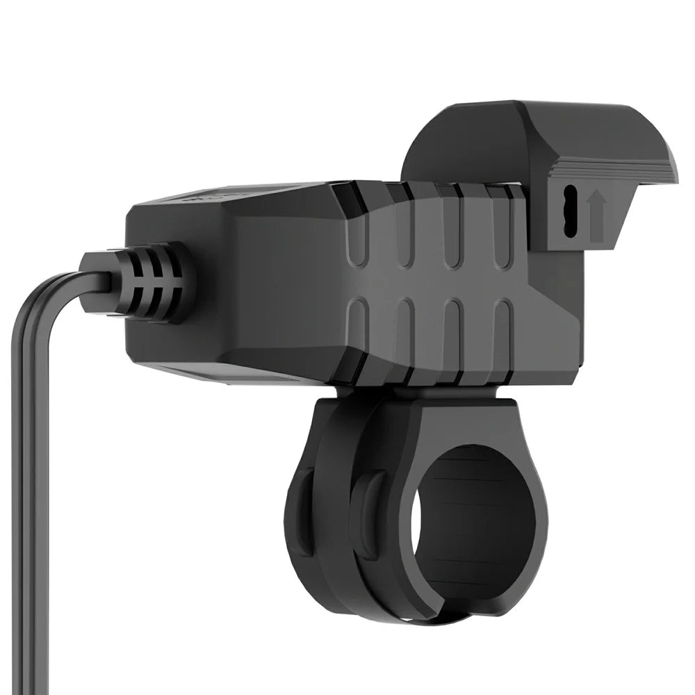 WUPP CS-2100A1 USB A + Type C Dual Port Fast Charging Motorcycle Phone Charger with LED Voltmeter - 2