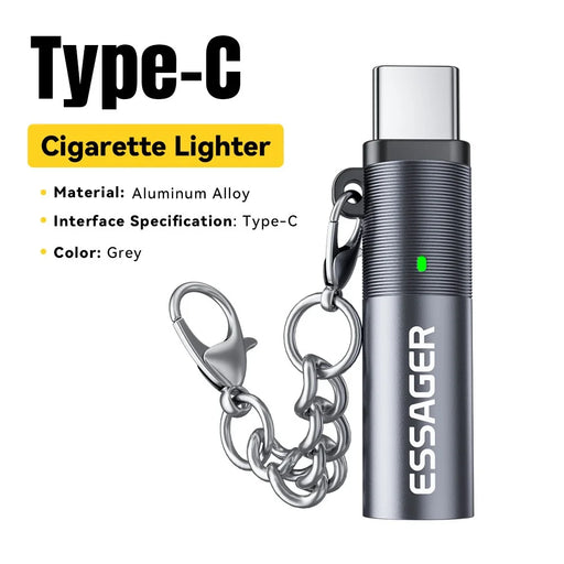ESSAGER Type-C Cigarette Lighter Tungsten Wire Heating Auto Shut-Off Compact Aluminum Alloy - 2