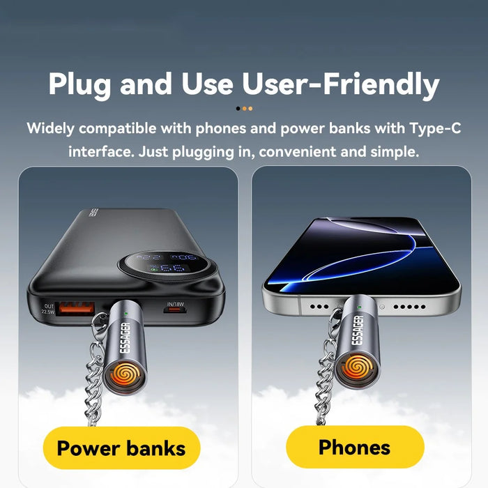ESSAGER Type-C Cigarette Lighter Tungsten Wire Heating Auto Shut-Off Compact Aluminum Alloy - 5