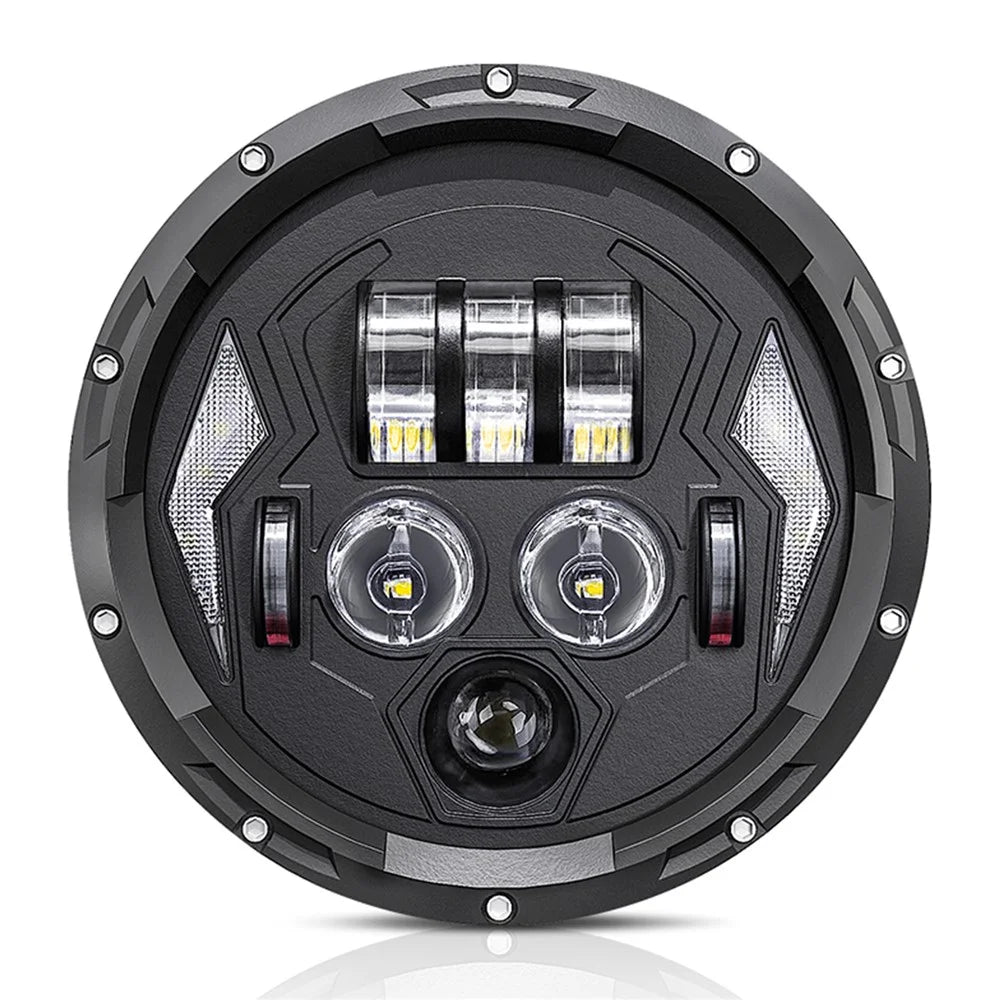 R8 7 Inch LED Headlight IP67 Waterproof Off Road Vehicle Devil Eye DRL Turn Signal Lamp - 1
