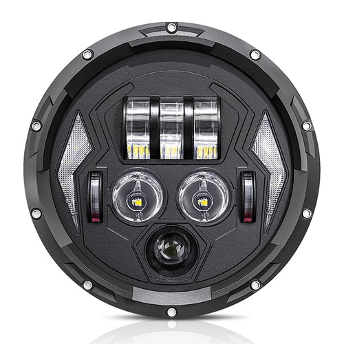 R8 7 Inch LED Headlight IP67 Waterproof Off Road Vehicle Devil Eye DRL Turn Signal Lamp - 1