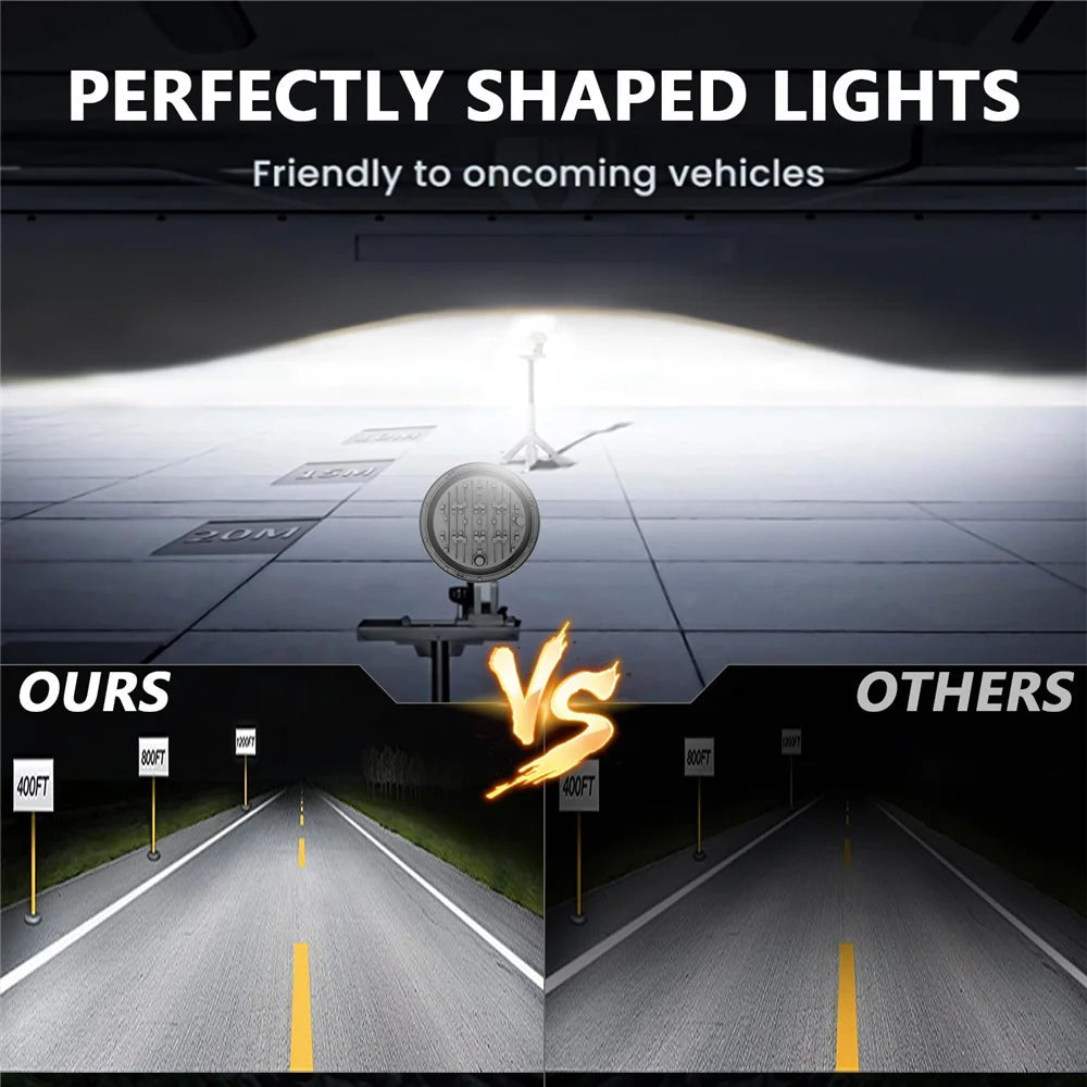 R8 7 Inch LED Headlight IP67 Waterproof Off Road Vehicle Devil Eye DRL Turn Signal Lamp - 3