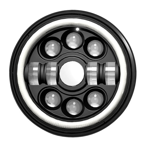 R7 Dual Angel Eye 7 Inch H4 LED Headlight 4 Modes IP67 Waterproof High Low Beam Car Driving Lamp - 1