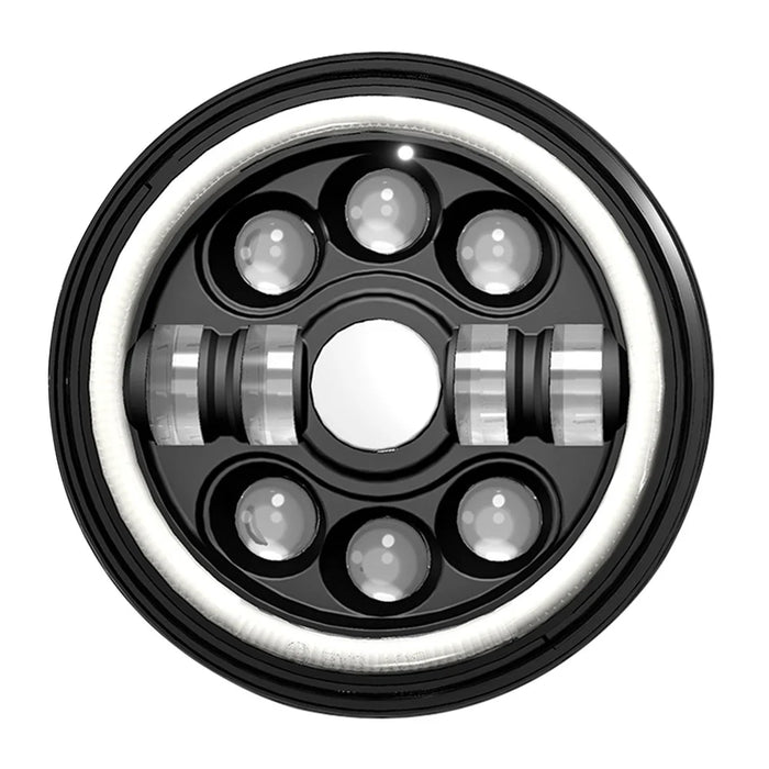 R7 Dual Angel Eye 7 Inch H4 LED Headlight 4 Modes IP67 Waterproof High Low Beam Car Driving Lamp - 1