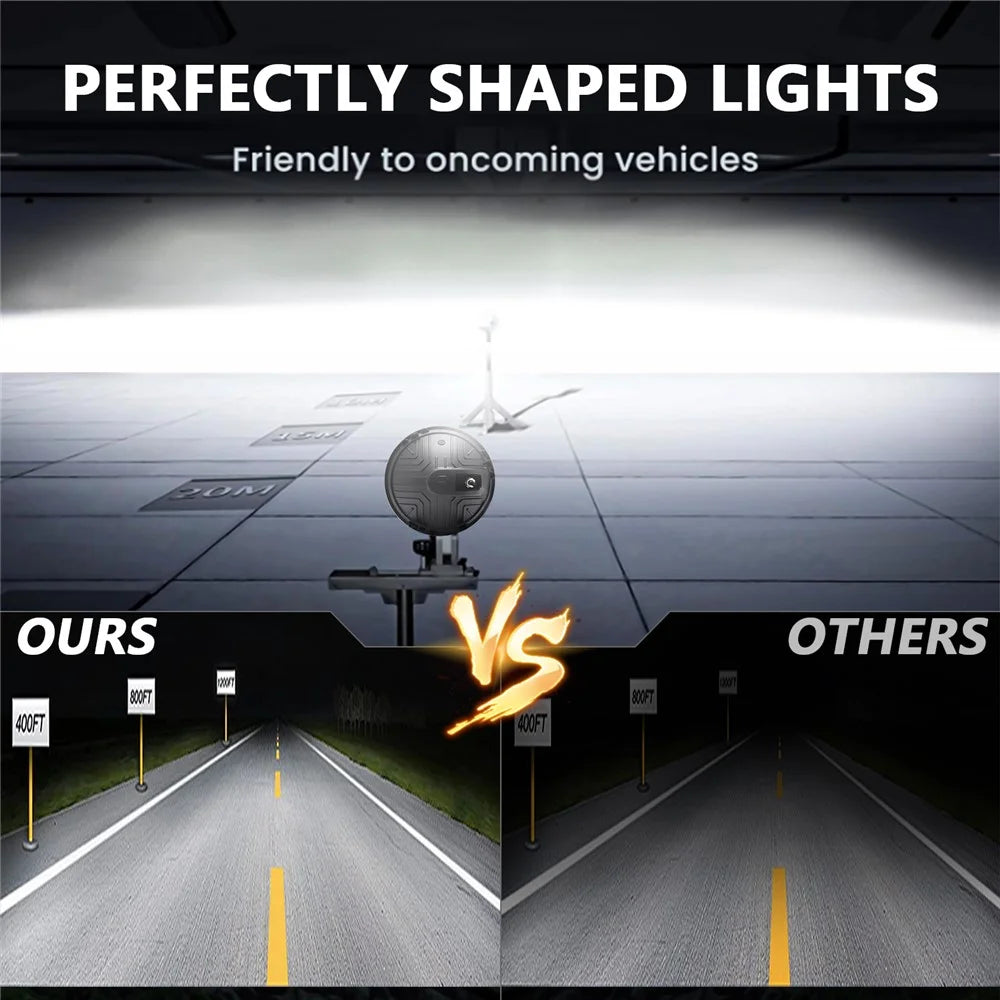 2Pcs High Low Beam LED Headlights IP67 Waterproof Off Road Vehicle Front DRL Turn Signal Lamp - 3