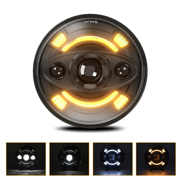 7 Inch Round LED Headlight Anti Glare High Low Beam Aluminum Shell Off Road Vehicle Headlamp - 2