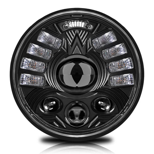 5.75 Inch LED Headlight for Motorcycle Front Lamp High Low Beam with DRL Turn Signal - 1
