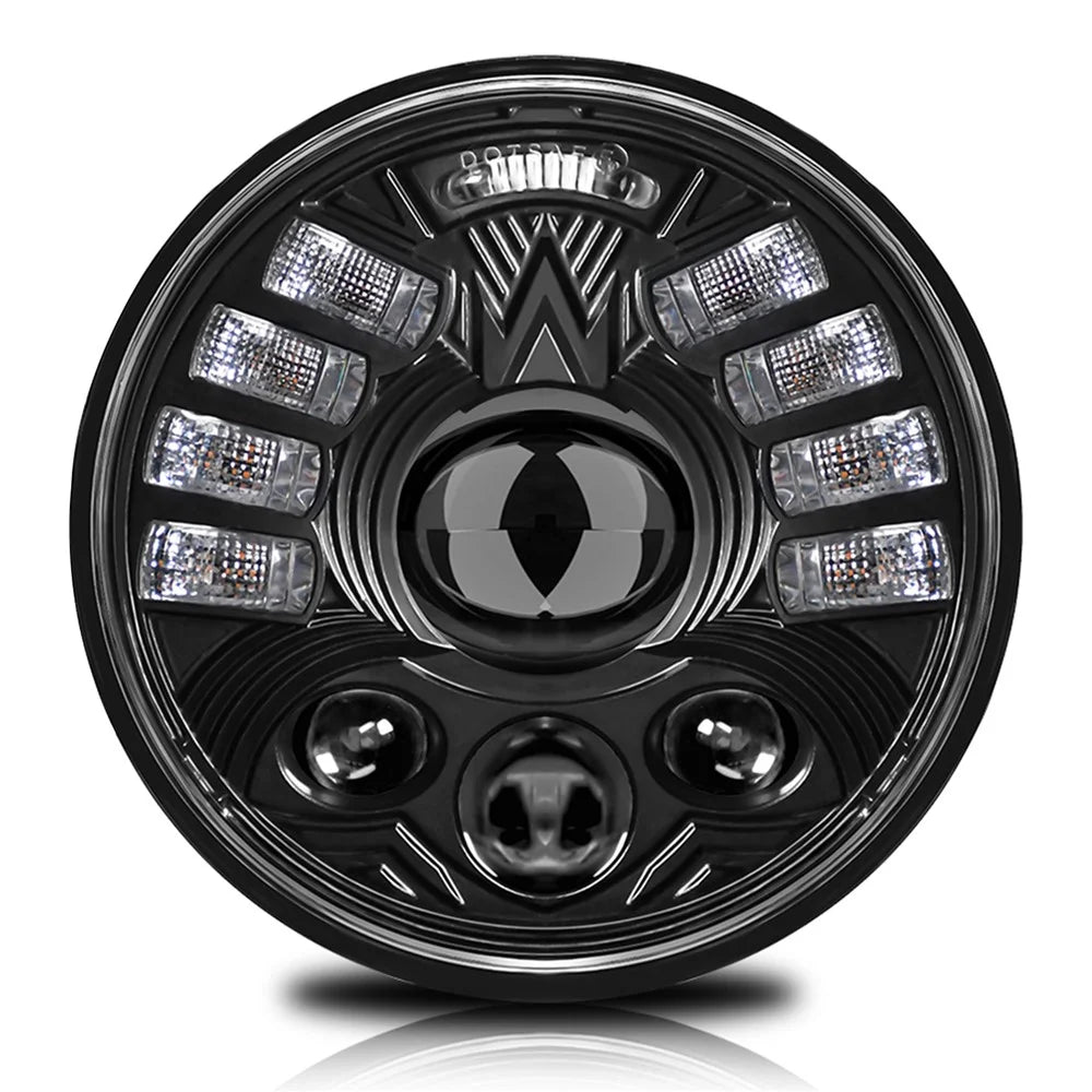 5.75 Inch LED Headlight for Motorcycle Front Lamp High Low Beam with DRL Turn Signal - 1