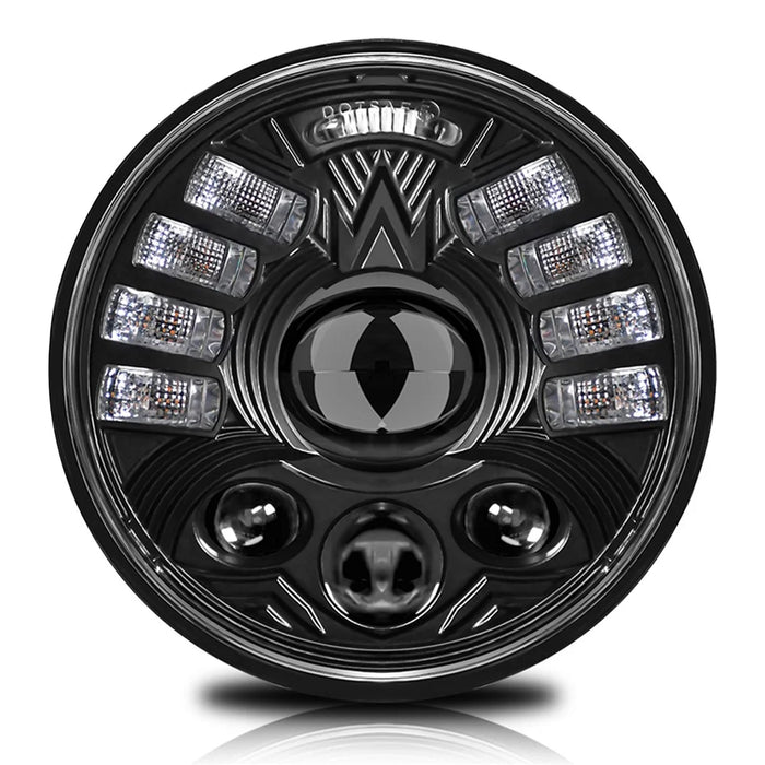 5.75 Inch LED Headlight for Motorcycle Front Lamp High Low Beam with DRL Turn Signal - 1