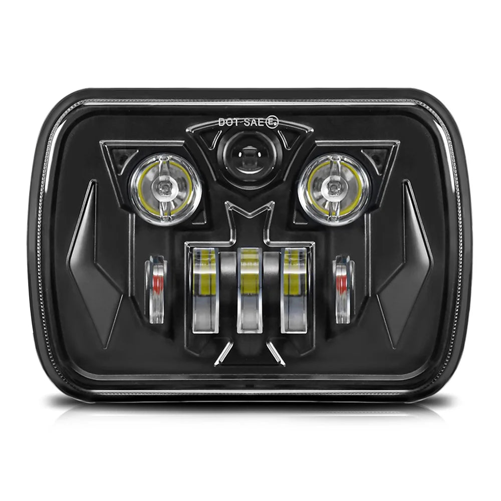 7 Inch LED Headlight Square Headlamp High Low Beam DRL Turn Signal Lamp for Off Road Vehicle - 1