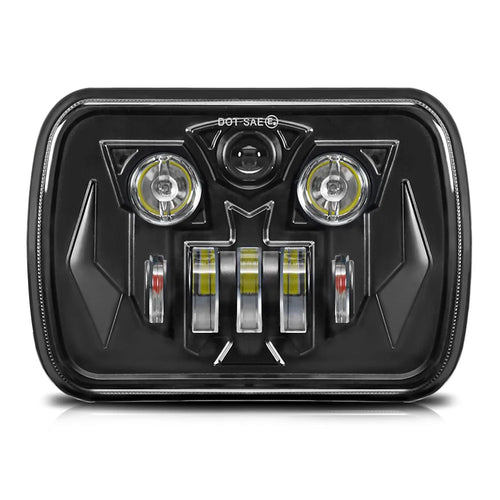 7 Inch LED Headlight Square Headlamp High Low Beam DRL Turn Signal Lamp for Off Road Vehicle - 1